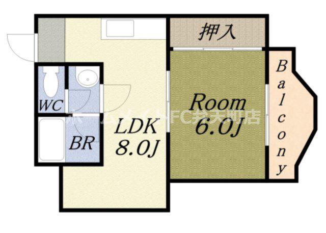 プレアール弁天(1LDK/5階)の間取り写真