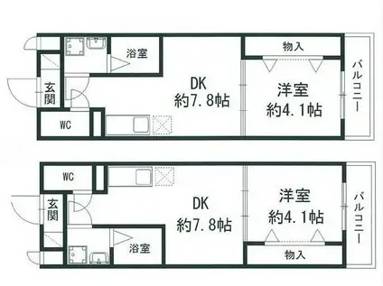 トレステーラ プランドールIII(1DK/1階)の間取り写真
