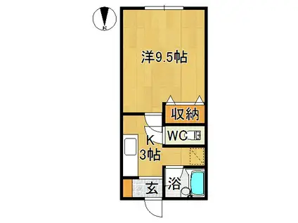 メゾン菊谷(1K/1階)の間取り写真