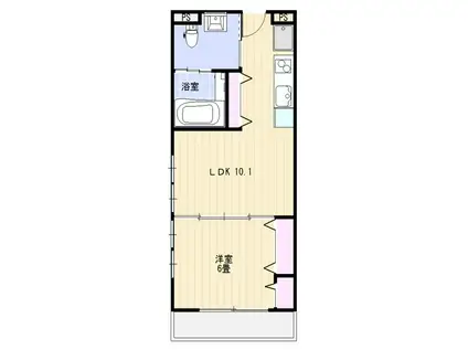 日野宿山屋敷 南七番館(1LDK/2階)の間取り写真