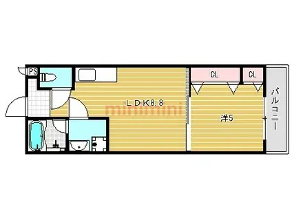 ベル・プレアリー高槻III番館(1LDK/1階)の間取り写真