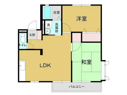 ラ・メルベイユ(2LDK/1階)の間取り写真