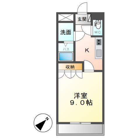 サンライズガル(1K/1階)の間取り写真