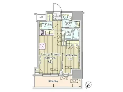 パークアクシス渋谷神山町(1LDK/3階)の間取り写真