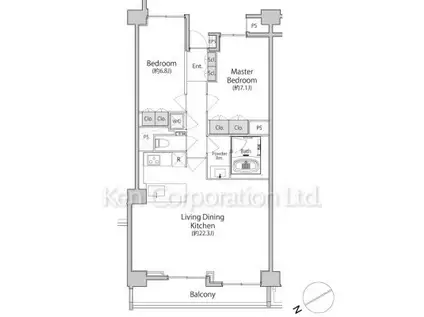 西麻布BLESS(2LDK/5階)の間取り写真