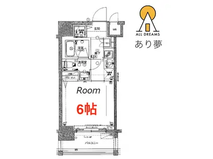 LEA横濱コアフォート(1K/7階)の間取り写真