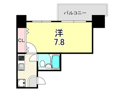 CLASS HILLS難波南(1K/10階)の間取り写真