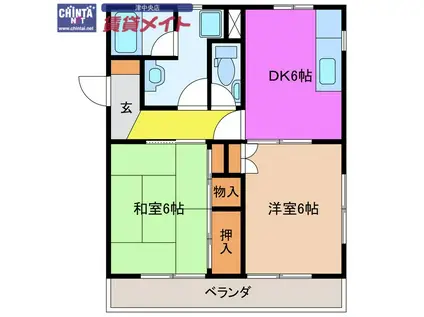 エステート大谷(2DK/1階)の間取り写真