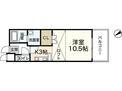 AVANZAR-K(ワンルーム/3階)の間取り写真
