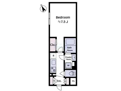 ラヴィエール新板橋(1K/2階)の間取り写真