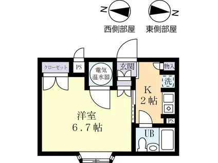 モンブラン(1K/3階)の間取り写真
