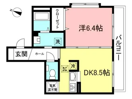 プランドール(1DK/1階)の間取り写真