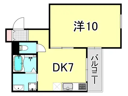 稲葉荘マンション(1DK/3階)の間取り写真