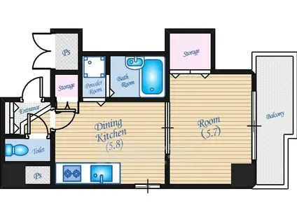 LAND MARK 横川(1DK/4階)の間取り写真