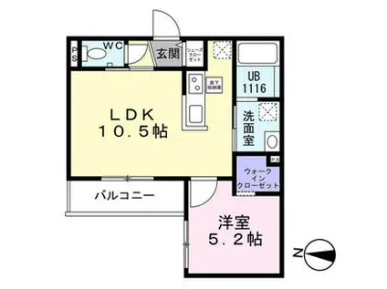 AKATSUKI(1LDK/1階)の間取り写真