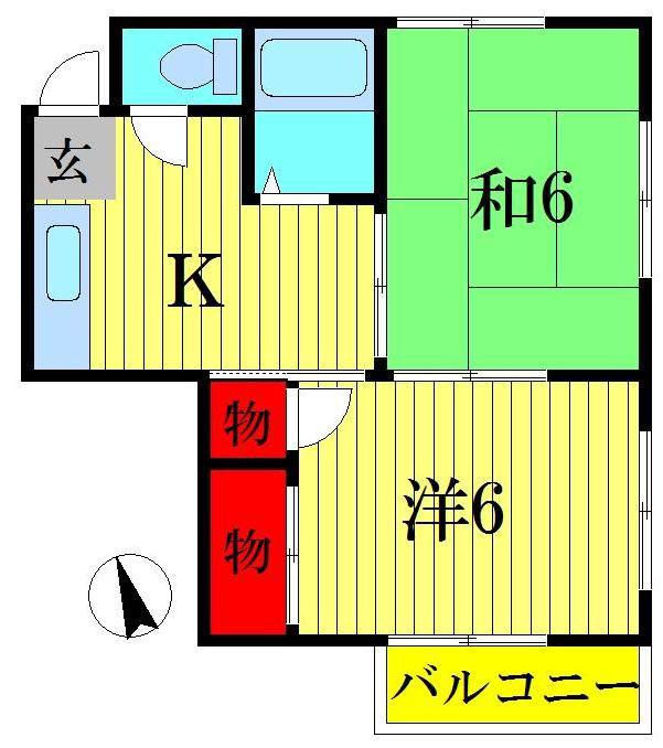 パークコート(2K/2階)の間取り写真
