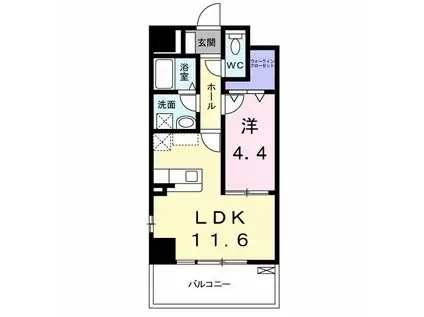 エスポワール豊(1LDK/9階)の間取り写真