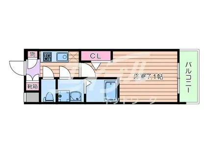 オーキッドレジデンス新大阪(1K/2階)の間取り写真