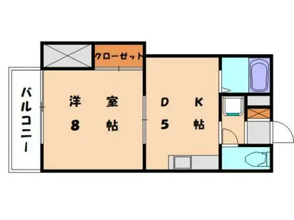 リクトール2(1DK/3階)の間取り写真