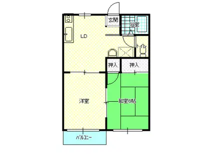 さいえんコーポ(2DK/1階)の間取り写真