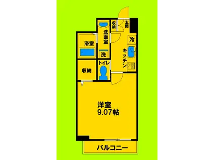 センチュリオ エサカ(1K/9階)の間取り写真
