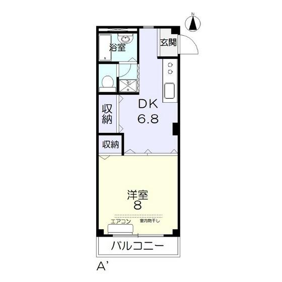 アーバンハウス東島田(1DK/3階)の間取り写真