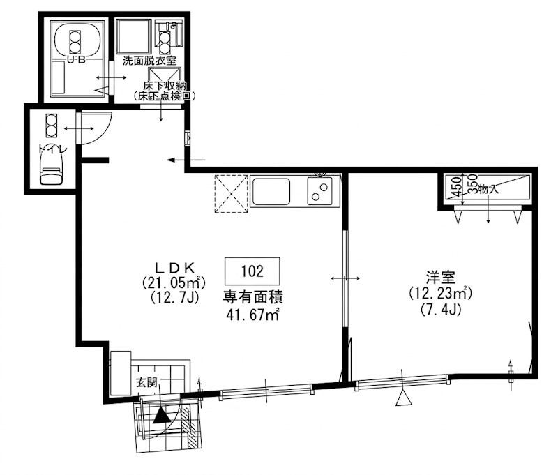 VILLA FIORE(1LDK/1階)の間取り写真