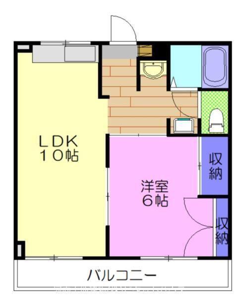 第5清和ハイツ(1LDK/2階)の間取り写真