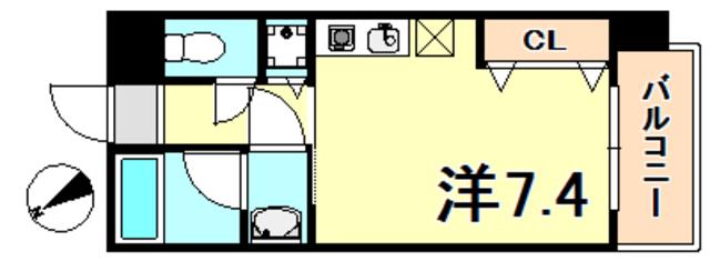 アーバングリーン神戸元町(ワンルーム/8階)の間取り写真
