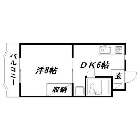 リバティI(1K/3階)の間取り写真
