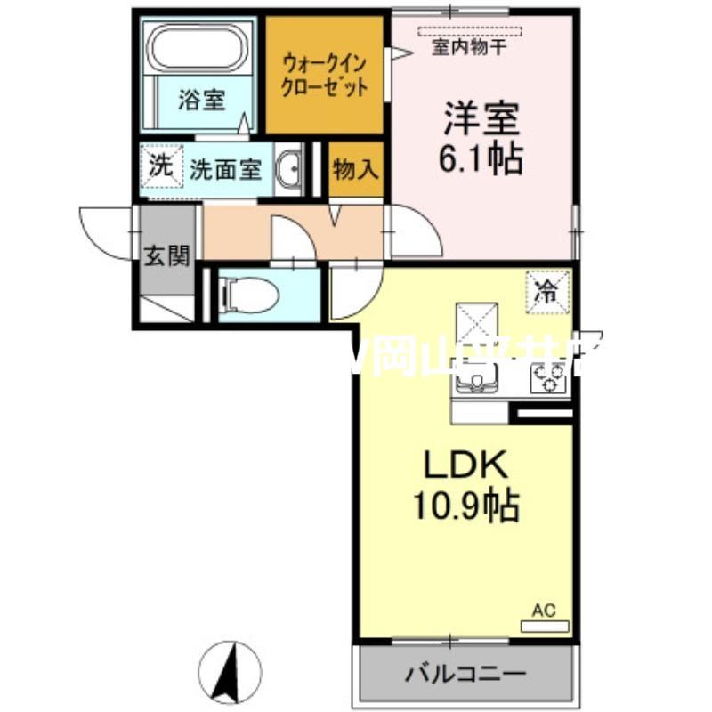 フェリーチェ円山(1LDK/1階)の間取り写真
