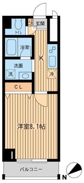 ベルメゾン吉祥寺(1K/6階)の間取り写真
