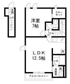 プレジオ綾瀬(1LDK/2階)の間取り写真