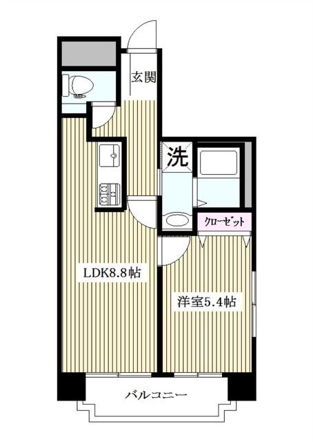 朝日クレスパリオ大山(1LDK/3階)の間取り写真