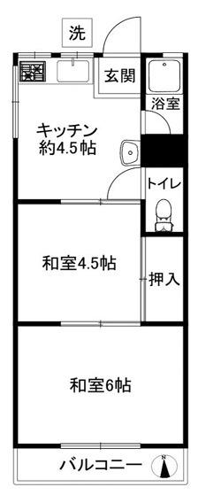 めぞんかもめ(2K/2階)の間取り写真