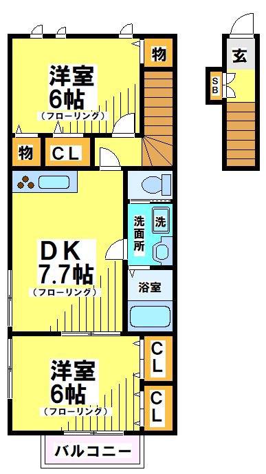 ムーンライトレジデンス 弊社専任物件(2LDK/2階)の間取り写真