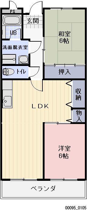 アンソレイエ A(2LDK/3階)の間取り写真
