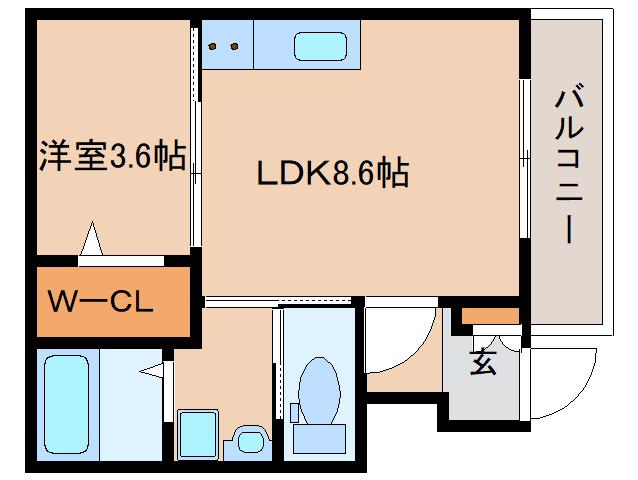 アイベーヌ(1LDK/1階)の間取り写真