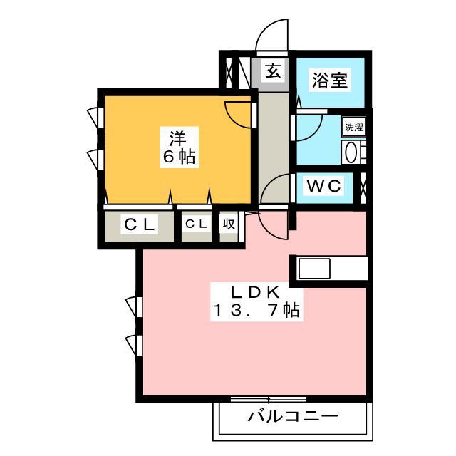 MAISON GRANDIR(1LDK/1階)の間取り写真