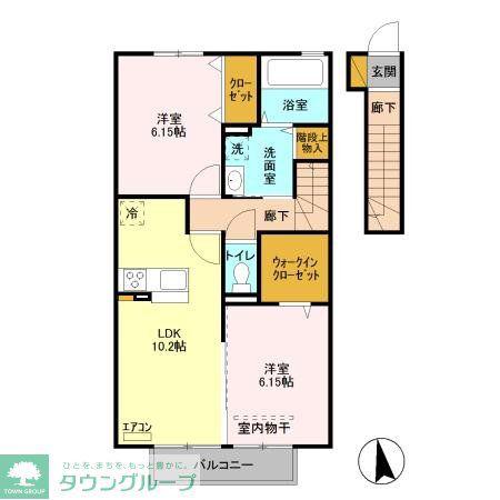 D-ROOM ウエスト(2LDK/2階)の間取り写真