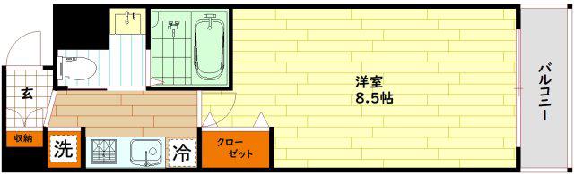 ファーストフィオーレ京橋イースト(1K/9階)の間取り写真