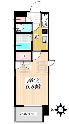 パルティール御器所(1K/4階)の間取り写真