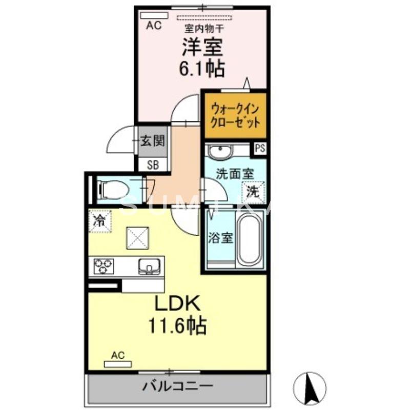 グレイス フォレスト(1LDK/1階)の間取り写真