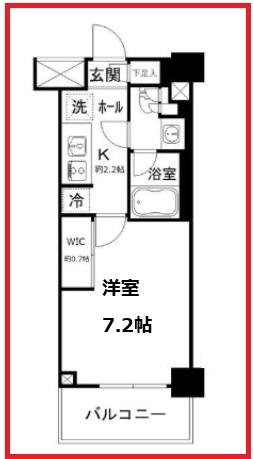 ジェイピーノイエ亀戸(1K/3階)の間取り写真