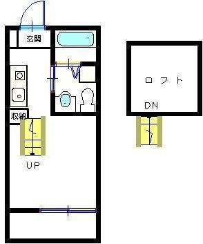 メゾンシュシュ(ワンルーム/2階)の間取り写真