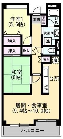 TOHO船堀マンション(2LDK/5階)の間取り写真