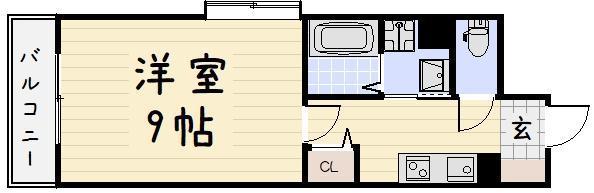 ヒルズ鍛冶町(1K/7階)の間取り写真