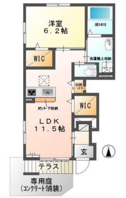 MINES(1LDK/1階)の間取り写真