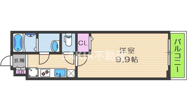 ウエスタン丸山通(1K/3階)の間取り写真