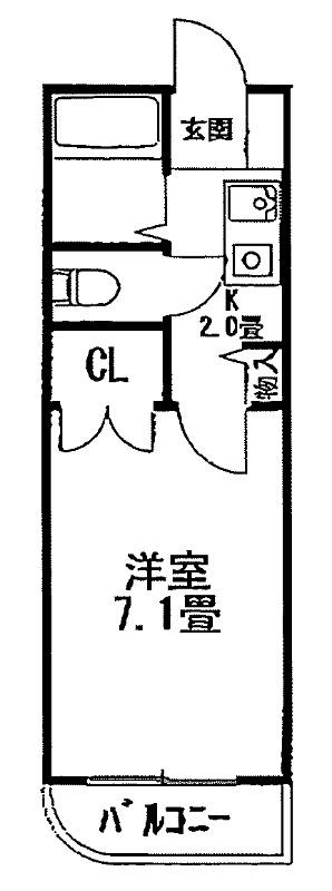 ザ・仲次郎(1K/3階)の間取り写真